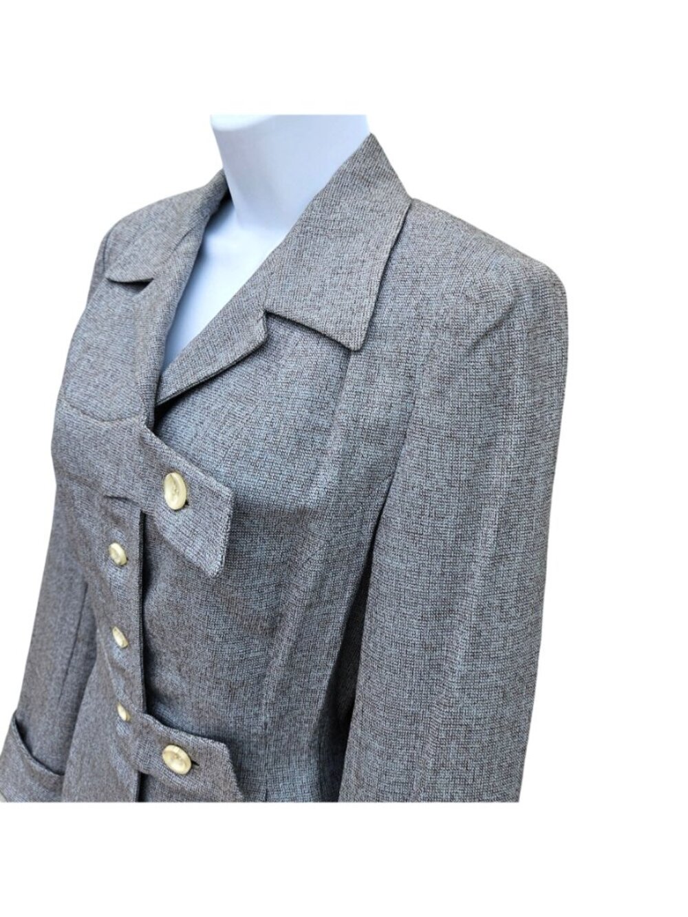 Vintage 30s 40s Gray Wool Hourglass Jacket Union Label Medium Vintage 26" Waist - Picture 15 of 16